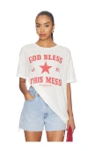 The Laundry Room God Bless This Mess Oversized Tee In White