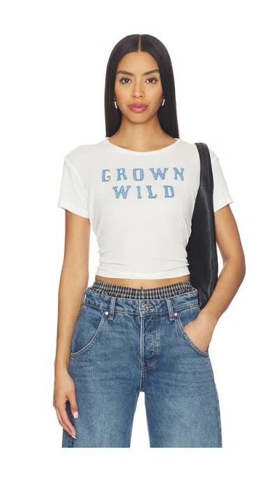 The Laundry Room Grown Wild Denim Baby Tee In White