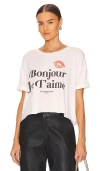 The Laundry Room Je T'aime Crop Oversized Tee In White