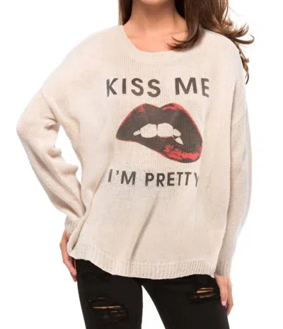 The Laundry Room Kiss Me I'm Pretty Sweater In Ivory In Neutral