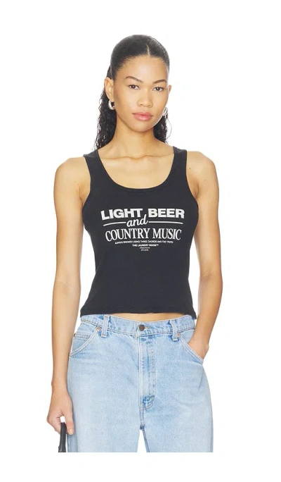 The Laundry Room Light Beer And Country Music Rib Tank In Black