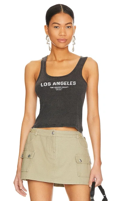 The Laundry Room Los Angeles Rib Tank In Black Snow