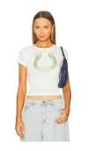 The Laundry Room Lucky Gal Baby Tee In 白色