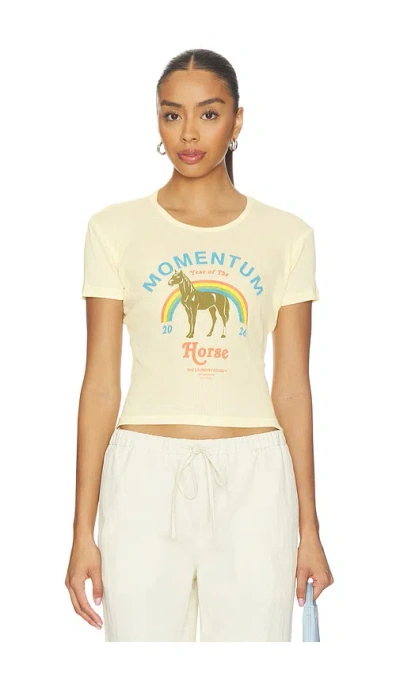 The Laundry Room Momentum Horse Baby Tee In Neutral