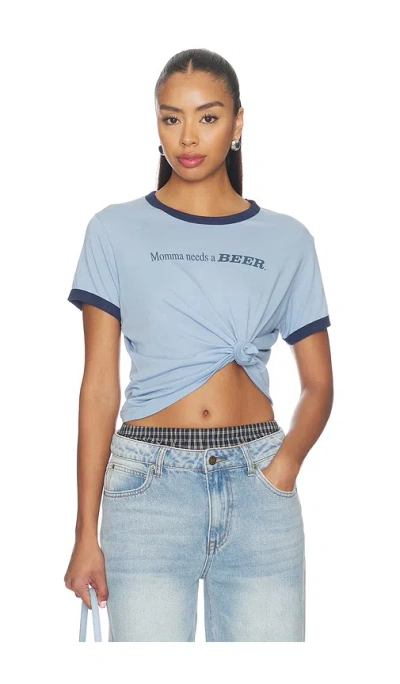 The Laundry Room Momma Needs A Beer Perfect Ringer Tee In Gray