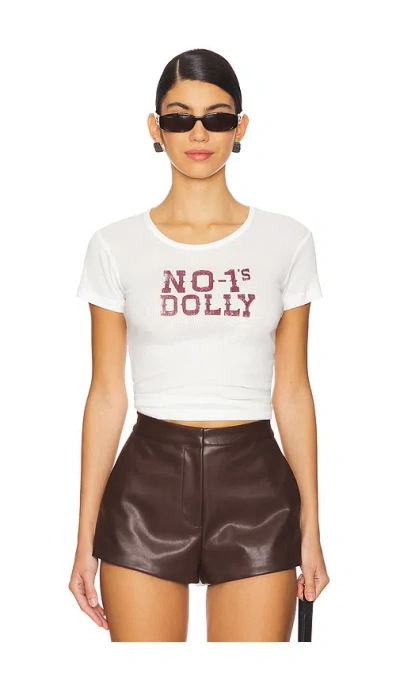 The Laundry Room No One's Dolly Baby Rib Tee In White