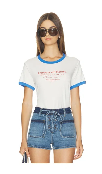 The Laundry Room Queen Of Beers Perfect Ringer Tee In Multi