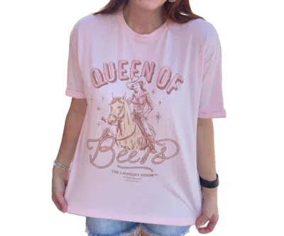 The Laundry Room Queen Of Beers Tee In Light Pink