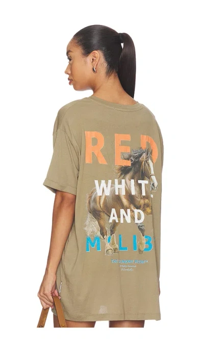 The Laundry Room Red White And Malibu Oversized Tee In Green