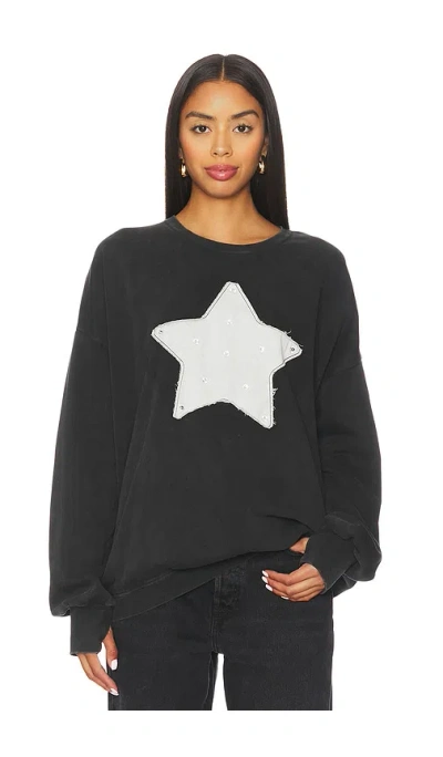 The Laundry Room Rhinestone Star Sweatshirt In Black