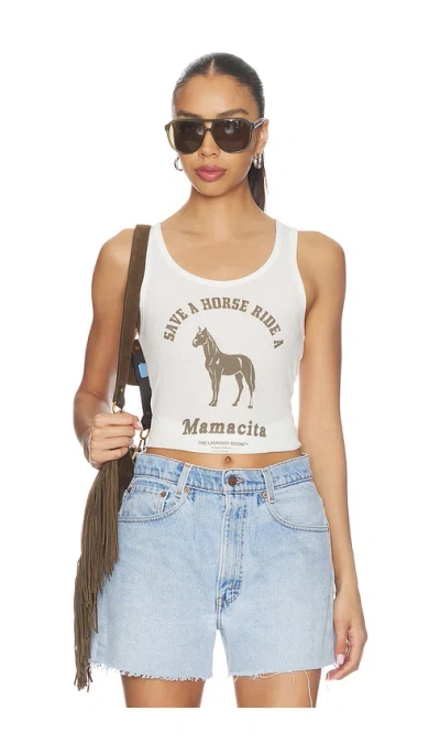 The Laundry Room Ride A Mamacita Rib Tank Top In White