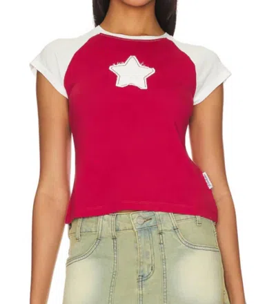 THE LAUNDRY ROOM VINTAGE STAR SHORT SLEEVE TEE IN VINTAGE RED