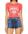 The Laundry Room Welcome To America Baby Short Sleeve Tee In Vintage Red In Multi