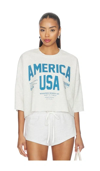 The Laundry Room Welcome To America Crop Jumper In White