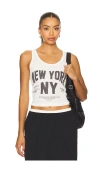 The Laundry Room Welcome To New York Rib Tank Top In White