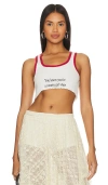 The Laundry Room When What? Cropped Rib Tank In White