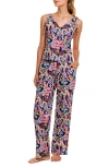 The Lazy Poet Amelie Mixed Print Cotton Pajamas In Blue
