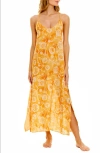 The Lazy Poet Women's Summer Soirée Frida Claire Floral Linen Maxi Dress In Claire Saffron
