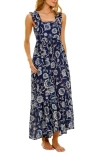 The Lazy Poet Women's Summer Soirée Mika Claire Cotton Maxi Dress In Claire Blue