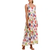 The Lazy Poet Mika Floral Linen Nightgown In White
