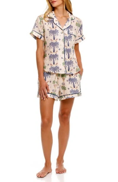 The Lazy Poet Nina Linen Short Pajamas In White