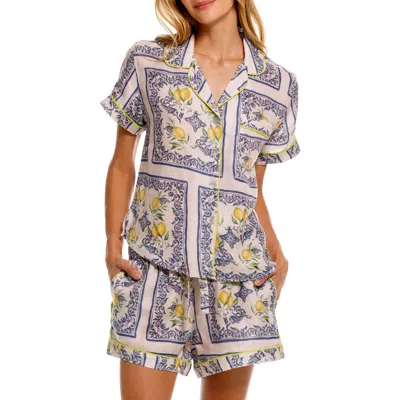 The Lazy Poet Nina Linen Short Pajamas In White