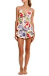The Lazy Poet Rosie Floral Linen Short Pajamas In White