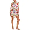 The Lazy Poet Sissy Floral Linen Nightshirt In White
