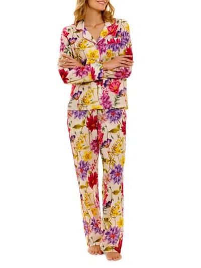 The Lazy Poet Women's Emma Wind 2-piece Cotton Pajama Set In White