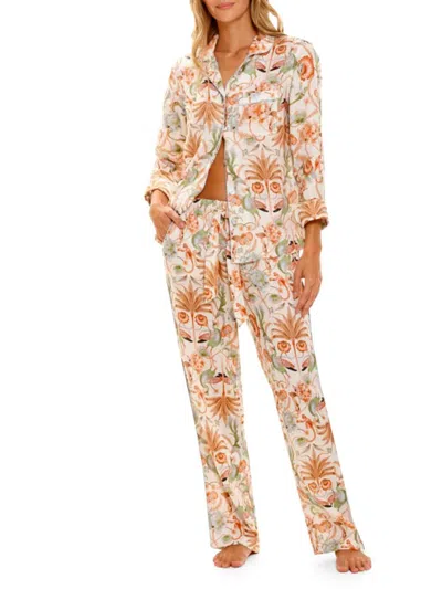 The Lazy Poet Women's Summer Soirée Emma Peach Jungle Linen Pyjama Set