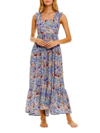 The Lazy Poet Women's Summer Soirée Mika Calypso Cotton Maxi Dress In Blue