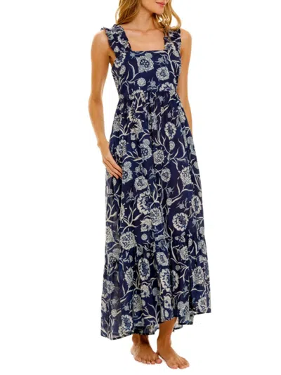 The Lazy Poet Women's Summer Soirée Mika Claire Cotton Maxi Dress In Blue