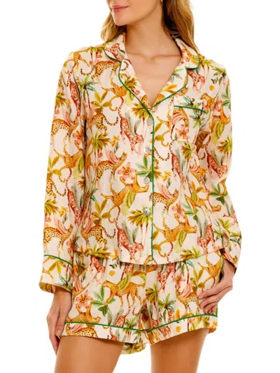 The Lazy Poet Women's Summer Soirée Vera 2-piece Linen Pajama Set In Multi