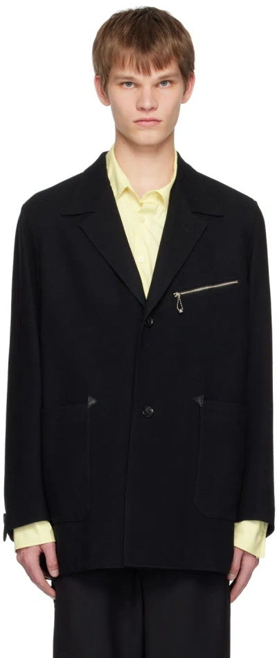 The Letters Black Lapeled Blazer