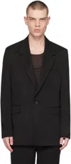 The Letters Black Single-breasted Blazer In Black