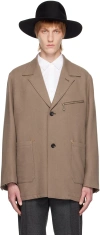 The Letters Brown Single-breasted Blazer In Mocha