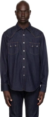 The Letters Indigo Classic Western Denim Shirt In Indigo