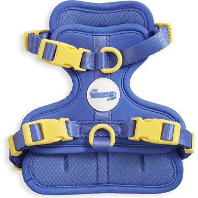 The Licker Store Arlo Adjustable Soft Padded No Pull Pet Harness With 3 Buckles And 3 Leash Clips In Blue