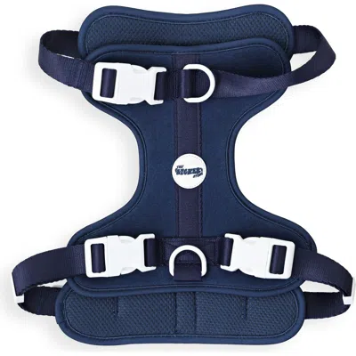 The Licker Store Arlo Adjustable Soft Padded No Pull Pet Harness With 3 Buckles And 3 Leash Clips In Blue