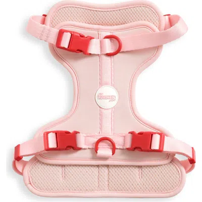 The Licker Store Arlo Adjustable Soft Padded No Pull Pet Harness With 3 Buckles And 3 Leash Clips In Pink