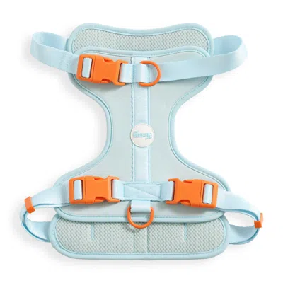 The Licker Store Arlo Large Adjustable Soft Padded No Pull Pet Harness With 3 Buckles And 3 Leash Clips In Blue