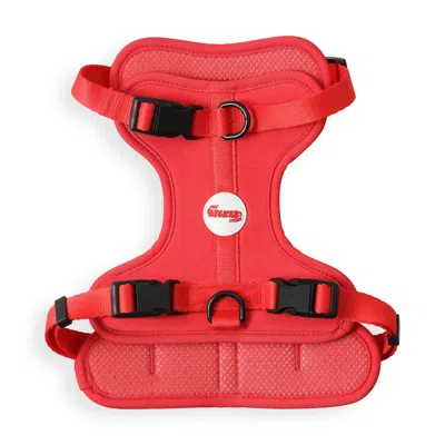 The Licker Store Arlo Large Adjustable Soft Padded No Pull Pet Harness With 3 Buckles And 3 Leash Clips In Red