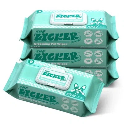 The Licker Store Biodegradable Hydrating Hypoallergenic Unscented Dog Grooming Wipes With Aloe Vera, Chamomile, And S