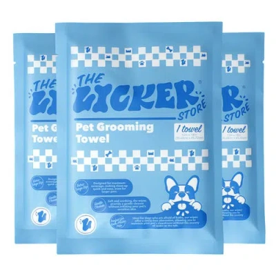 The Licker Store Dog Bath And Grooming Towels In Blue