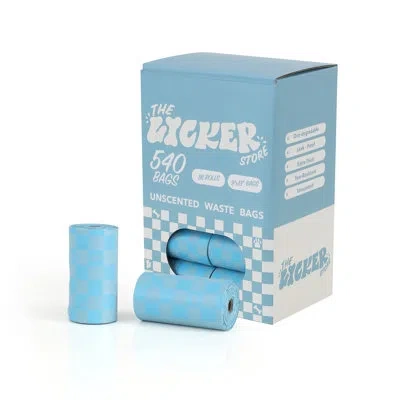 The Licker Store Extra Thick Leak Proof Unscented Dog Poop Bags In Blue