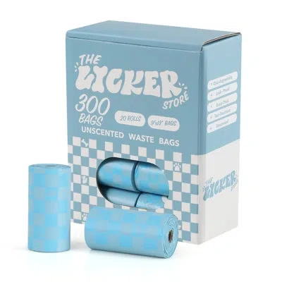 The Licker Store Extra Thick Leak Proof Unscented Dog Poop Bags In Blue