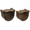 The Licker Store Felix Cat-shaped Hand Woven Water Hyacinth Nesting Pet Toy Organizer Baskets In Brown