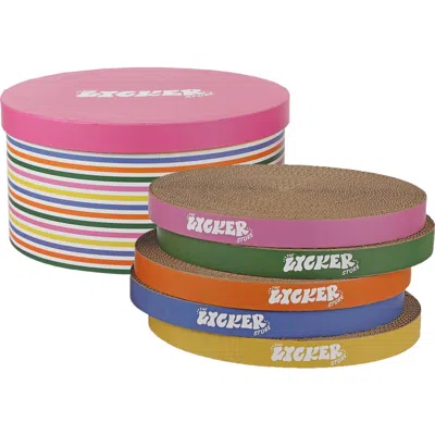 The Licker Store Kate Modern Patterned Cardboard Reversible Cat Scratcher Pad In Box With Catnip In Multi