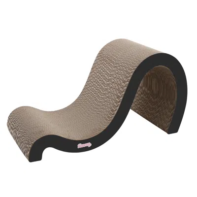 The Licker Store Kona Modern Cardboard Double-sided Wave Cat Scratcher With Catnip In Brown