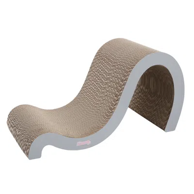 The Licker Store Kona Modern Cardboard Double-sided Wave Cat Scratcher With Catnip In Gray